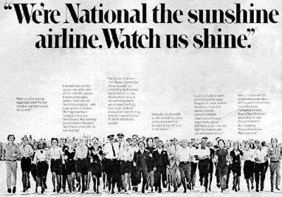 National Airlines Watch Us Shine ad campaign in the late 70s