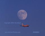 1996 - American A300B4-605R taking off under a full moon aviation airline stock photo #US9601