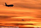 Fantasy photo of 2 B737-700's on approach at sunset stock photo #3076