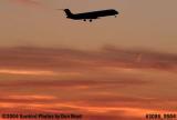 American Airlines MD-80 on approach at sunset aviation airline stock photo #3086