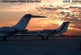 Corporate jets on the ramp at sunset aviation stock photo #2674