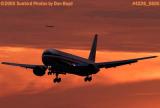 American Airlines B767 on short final, American A300-605R in background, at sunset aviation airline stock photo #4226