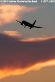 B757 on final approach as sunset aviation stock photo #1297