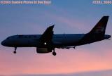 ACES Colombia A320-232 N635VX approach after sunset aviation stock photo #2381