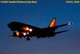 Southwest Airlines B737 approach after sunset aviation stock photo #2414