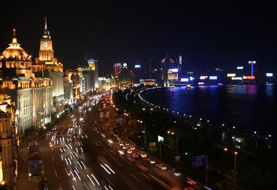 The famous Bund at night