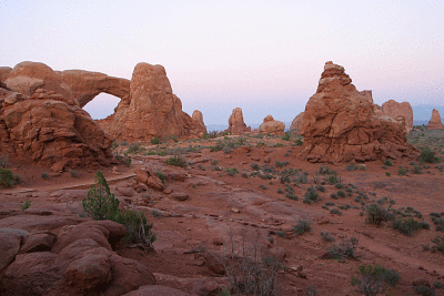 Window section at sunset