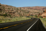 Twisty road leading towards Canyonland
