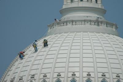 Repair work on Capital dome