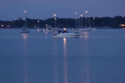 Long exposure of the bay after dusk