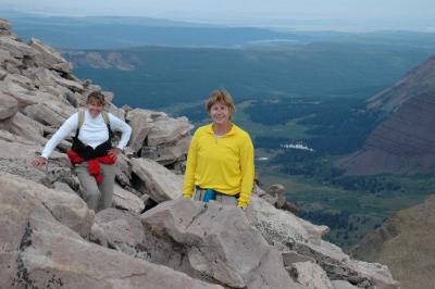 A couple hundred feet to go.  Dollar lake (our base camp) in the background