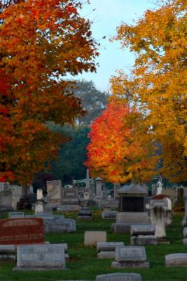Piqua Cemetery with Fall Colors