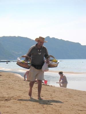 the melon grape and doughnut man Corfu 