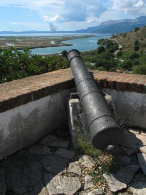 taken from the top of the Butrinti Roman settlement, Corfu island in the distance.