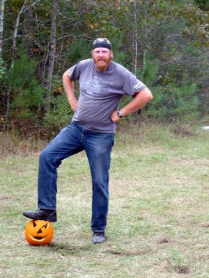 Link having conquered the blown up pumpkin