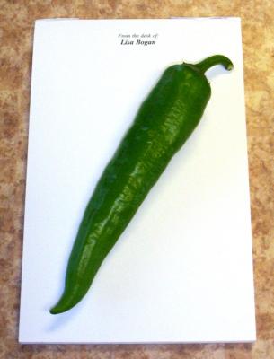A close-up of that big (Anaheim) green chili pepper.  It was about 8-1/2 long and one of only a few that grew to be this size.