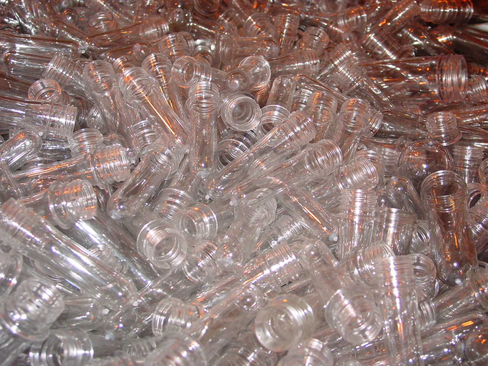 clear PET preforms in a gaylord