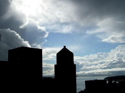 Late afternoon storm-downtown Seattle