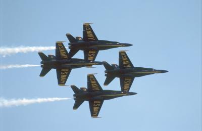 4-14-Blue Angels in a diamond formation