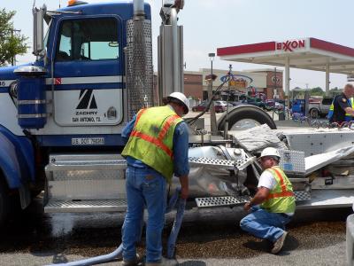 Truck hits Semi - spilling 150 gallons of fuel