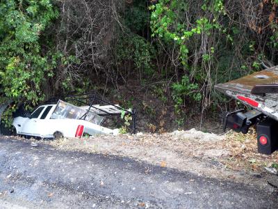 Ford F-150 plows into the creek