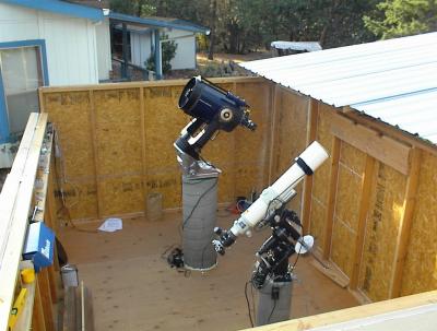 Scopes mounted in the new observatory