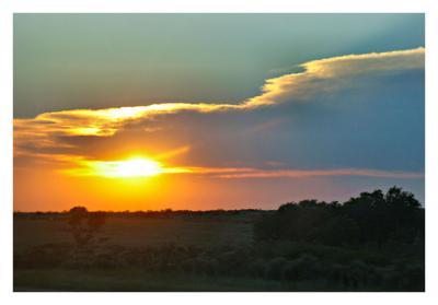 Sunset - I-40 at Shamrock, TX