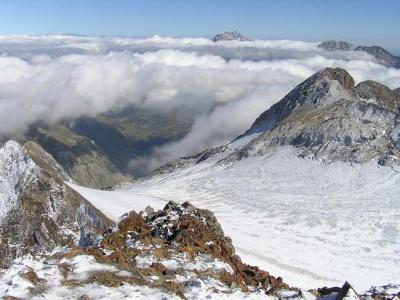 Glacier d'Ossoue, Montferrat et Gavarnie dans les nuages