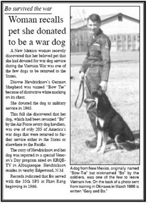 Woman Recalls pet she Donated to be a War Dog