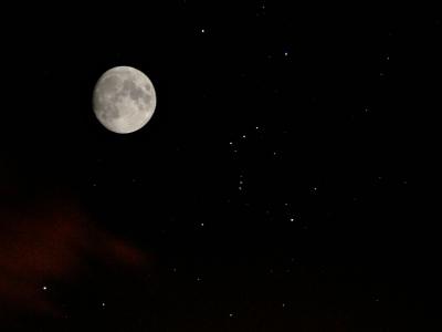 Moon and Orion (Composite Image)