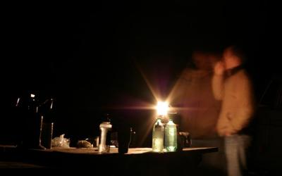 night time brushing at Hood River Campground