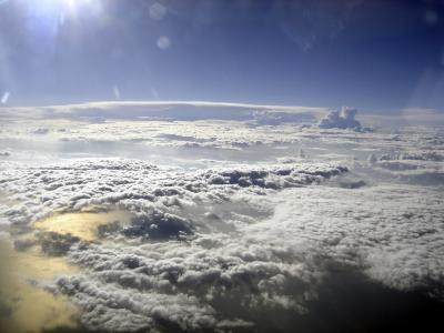 Landscape of clouds above the Mediterranean sea