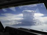 Column of cloud from the cockpit