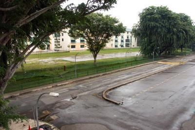 Foreground - where many hours of NPCC/SJAB footdrills were practiced. Just beyond that is the basketball court where we'd have our PE lessons under Mr. Saifuddin. In the background used to be were our playing field was, which of course is where the humongous SCGS now stands.