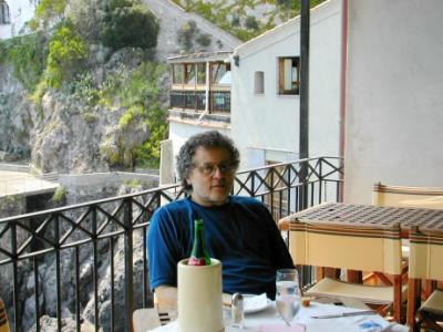 Richard having lunch at the Hotel Marmorata