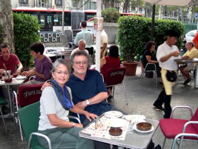 Judy and Richard - lunch at Tapa Tapa on Passeig de Grcia.  Good people-watchng spot.