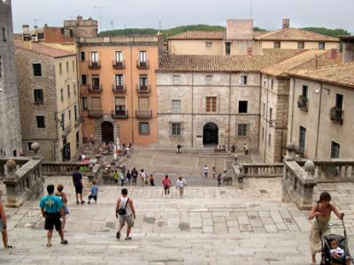 Plaça de la Catedral - view from the top of the steps of the cathedral
