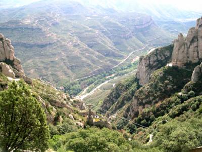 Countryside and mountains. Taken from near the monastery (Monestir de Montserrat)