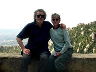 Judy and Richard after taking the funicular to the hermitage of Sant Joan