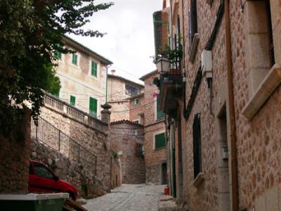 Fornalutx - lots of steep, cobbled streets and Moorish-style, tiled roofs.