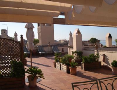 The terrace at our hotel, the Palacio Ca Sa Galesa in the Old Quarter of Palma.