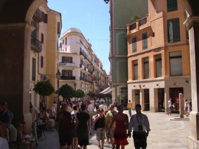 Calle Jaume II from one of the entrances to Plaa Major in Palma.