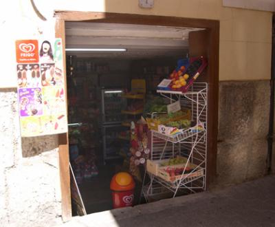 Neighborhood grocery on Sant Alonso in the Old Quarter. La Taberna del Caracol restaurant  where we ate, also is on this street