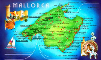 Places we visited are underlined. Towns on or near the northwest coast are north of the Serra de Tramuntana (mountain range)