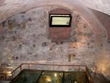 Inside the Major Synagogue in El Call (Jewish Quarter): Medieval wall from the 13th century.