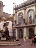 The front of the Dal Theater/Museum and his monument to the Catalan philosopher Francesc Pujols.