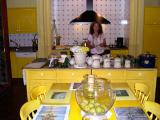 Judy preparing tea in the kitchen of our hotel, the Palacio Ca Sa Galesa