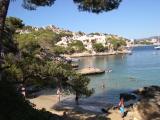 The coves of the beach at Cala Fornells on the west coast of Mallorca. Some women were topless.