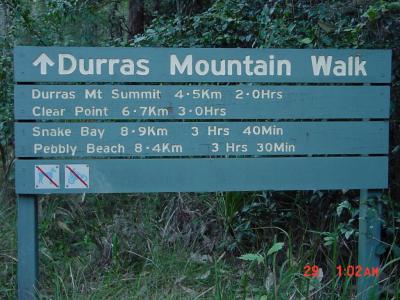 Durras Sign- the first of many large hills we would climb