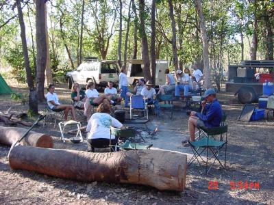Camp at Jim Jim.  Many a XXXX drunk, many a song sung, and many stories and jokes told here